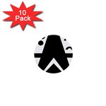 Black And White Geometric Design 1  Mini Buttons (10 pack)  Front