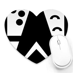 Black And White Geometric Design Heart Mousepads by yoursparklingshop