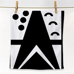 Black And White Geometric Design Face Towel by yoursparklingshop