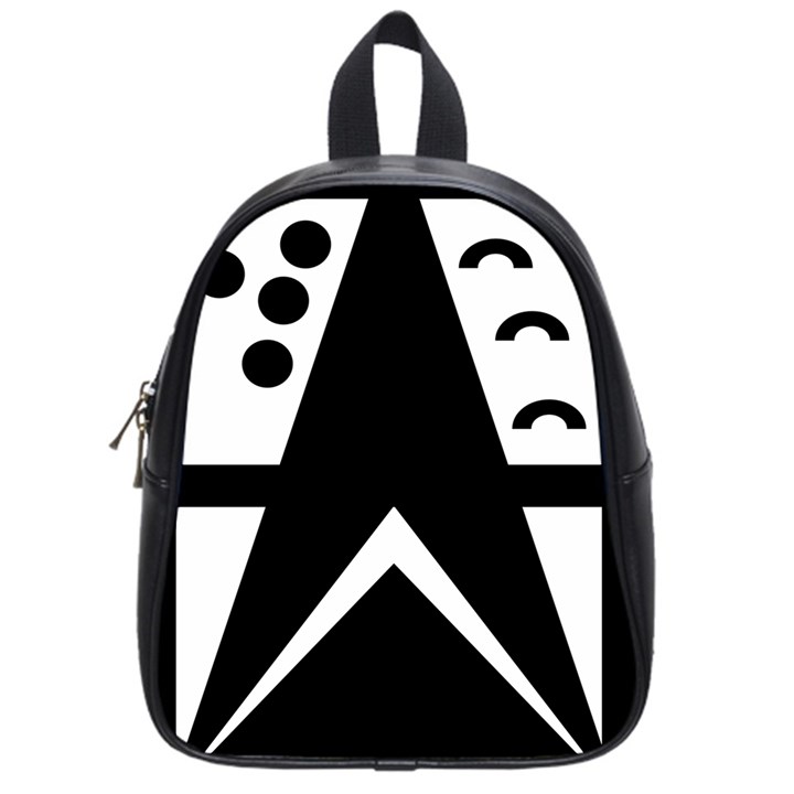 Black And White Geometric Design School Bag (Small)