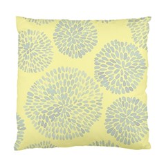 Spring Dahlia Print - Pale Yellow & Light Blue Standard Cushion Case (two Sides) by WensdaiAmbrose