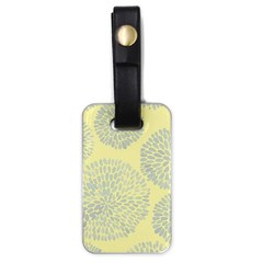 Spring Dahlia Print - Pale Yellow & Light Blue Luggage Tags (one Side)  by WensdaiAmbrose