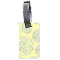 Spring Dahlia Print - Pale Yellow & Light Blue Luggage Tags (two Sides) by WensdaiAmbrose