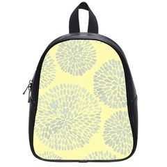 Spring Dahlia Print - Pale Yellow & Light Blue School Bag (small) by WensdaiAmbrose