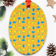 Lemons Ongoing Pattern Texture Ornament (oval) by Mariart