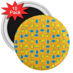 Lemons Ongoing Pattern Texture 3  Magnets (10 Pack)  by Mariart