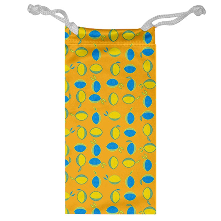 Lemons Ongoing Pattern Texture Jewelry Bag