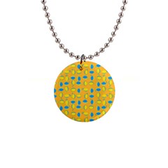 Lemons Ongoing Pattern Texture 1  Button Necklace