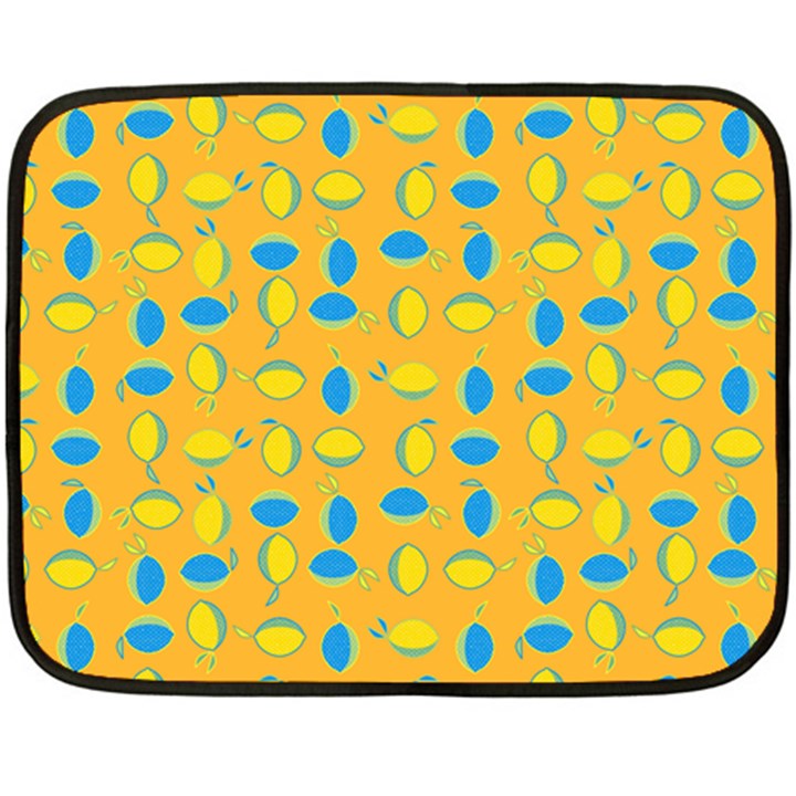 Lemons Ongoing Pattern Texture Double Sided Fleece Blanket (Mini) 