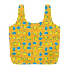 Lemons Ongoing Pattern Texture Full Print Recycle Bag (l) by Mariart