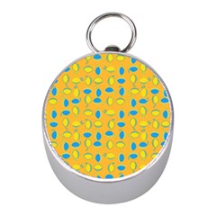 Lemons Ongoing Pattern Texture Mini Silver Compasses by Mariart