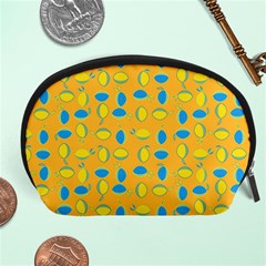 Lemons Ongoing Pattern Texture Accessory Pouch (large) by Mariart