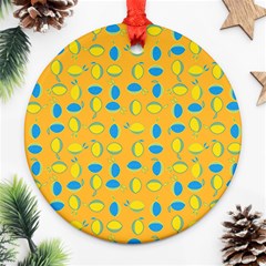 Lemons Ongoing Pattern Texture Ornament (round)