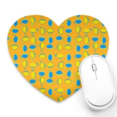 Lemons Ongoing Pattern Texture Heart Mousepads by Mariart