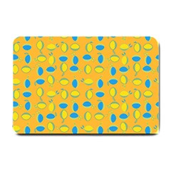 Lemons Ongoing Pattern Texture Small Doormat  by Mariart