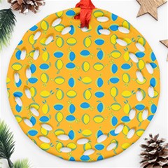 Lemons Ongoing Pattern Texture Ornament (round Filigree) by Mariart