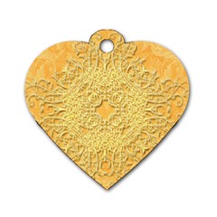 Elegant Decorative Floral Design Dog Tag Heart (one Side) by FantasyWorld7