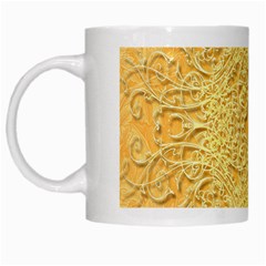 Elegant Decorative Floral Design White Mugs by FantasyWorld7