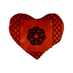 Elegant Decorative Celtic, Knot Standard 16  Premium Flano Heart Shape Cushions by FantasyWorld7