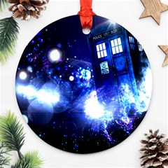 Tardis Background Space Ornament (round) by Sudhe