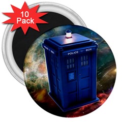 The Police Box Tardis Time Travel Device Used Doctor Who 3  Magnets (10 Pack)  by Sudhe