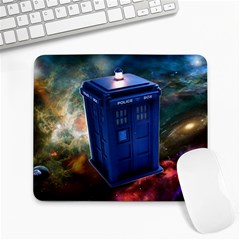 The Police Box Tardis Time Travel Device Used Doctor Who Large Mousepads by Sudhe