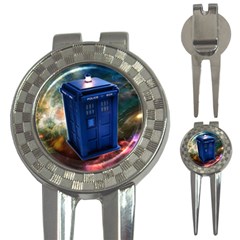 The Police Box Tardis Time Travel Device Used Doctor Who 3-in-1 Golf Divots by Sudhe