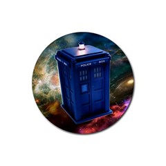 The Police Box Tardis Time Travel Device Used Doctor Who Rubber Round Coaster (4 Pack)  by Sudhe