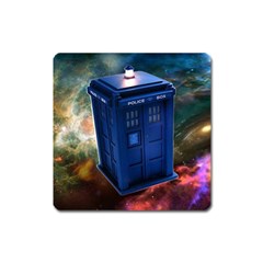 The Police Box Tardis Time Travel Device Used Doctor Who Square Magnet by Sudhe