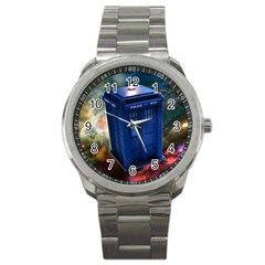 The Police Box Tardis Time Travel Device Used Doctor Who Sport Metal Watch by Sudhe