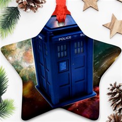 The Police Box Tardis Time Travel Device Used Doctor Who Star Ornament (two Sides) by Sudhe