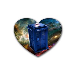 The Police Box Tardis Time Travel Device Used Doctor Who Heart Coaster (4 Pack)  by Sudhe