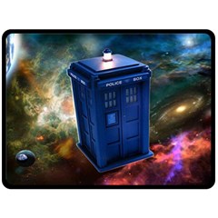 The Police Box Tardis Time Travel Device Used Doctor Who Fleece Blanket (large)  by Sudhe