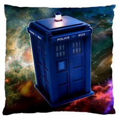 The Police Box Tardis Time Travel Device Used Doctor Who Large Cushion Case (two Sides) by Sudhe