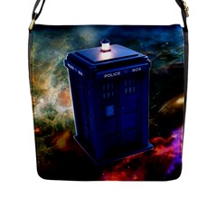 The Police Box Tardis Time Travel Device Used Doctor Who Flap Closure Messenger Bag (l) by Sudhe