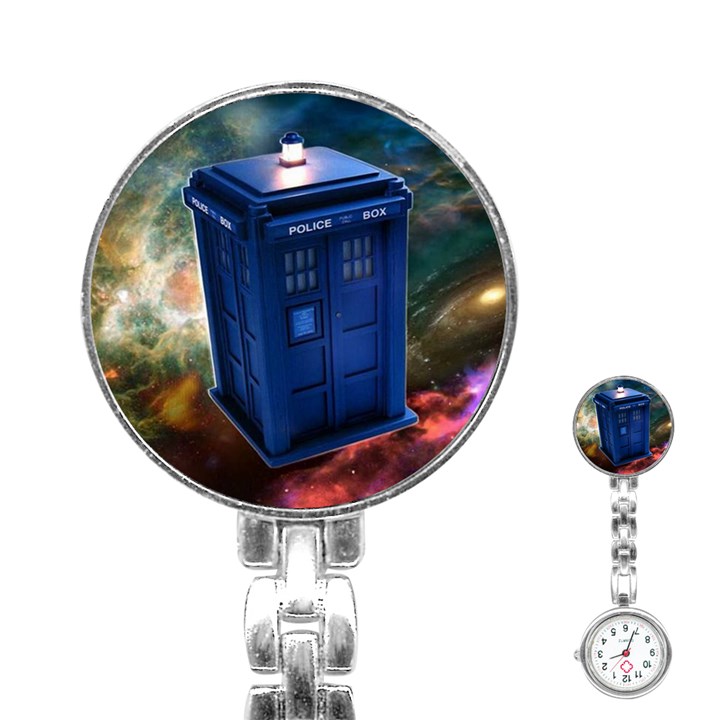 The Police Box Tardis Time Travel Device Used Doctor Who Stainless Steel Nurses Watch