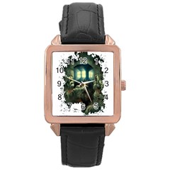 Time Machine Doctor Who Rose Gold Leather Watch  by Sudhe