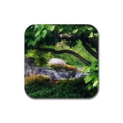 Chicago Garden Of The Phoenix Rubber Coaster (square)  by Riverwoman