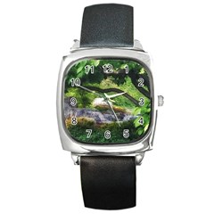 Chicago Garden of the Phoenix Square Metal Watch