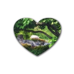 Chicago Garden Of The Phoenix Rubber Coaster (heart)  by Riverwoman