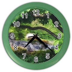 Chicago Garden Of The Phoenix Color Wall Clock by Riverwoman