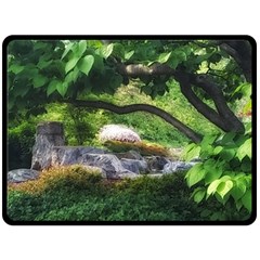 Chicago Garden Of The Phoenix Fleece Blanket (large)  by Riverwoman