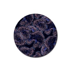 Glowing Coral Pattern Rubber Round Coaster (4 Pack)  by LoolyElzayat