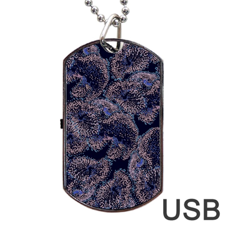 Glowing Coral Pattern Dog Tag USB Flash (One Side)