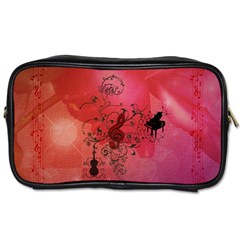 Decorative Clef With Piano And Guitar Toiletries Bag (one Side) by FantasyWorld7