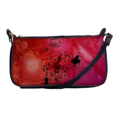 Decorative Clef With Piano And Guitar Shoulder Clutch Bag by FantasyWorld7