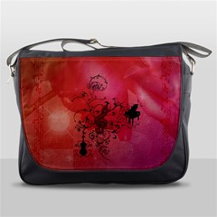 Decorative Clef With Piano And Guitar Messenger Bag by FantasyWorld7