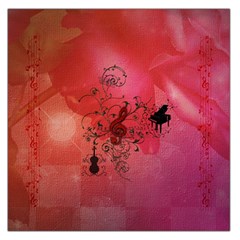 Decorative Clef With Piano And Guitar Large Satin Scarf (square) by FantasyWorld7