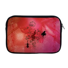 Decorative Clef With Piano And Guitar Apple Macbook Pro 17  Zipper Case by FantasyWorld7