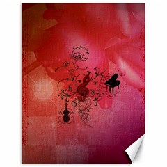 Decorative Clef With Piano And Guitar Canvas 18  X 24  by FantasyWorld7